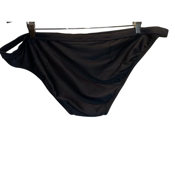 J Crew Ribbed Trim Hipster Full Coverage Bikini Bottom black Size 2x NWT B - Picture 2 of 3